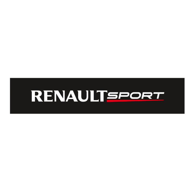 STICKER RENAULT Sport fond noir flamme rouge L 225 H 50 mm