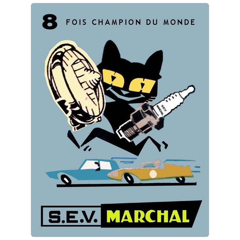 STICKER SEV MARCHAL Affiche 8 fois Champion  L 150 H 200 mm