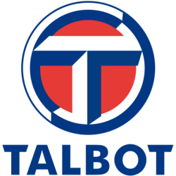 Autocollant TALBOT logo rouge/bleu L 100 H 100 mm