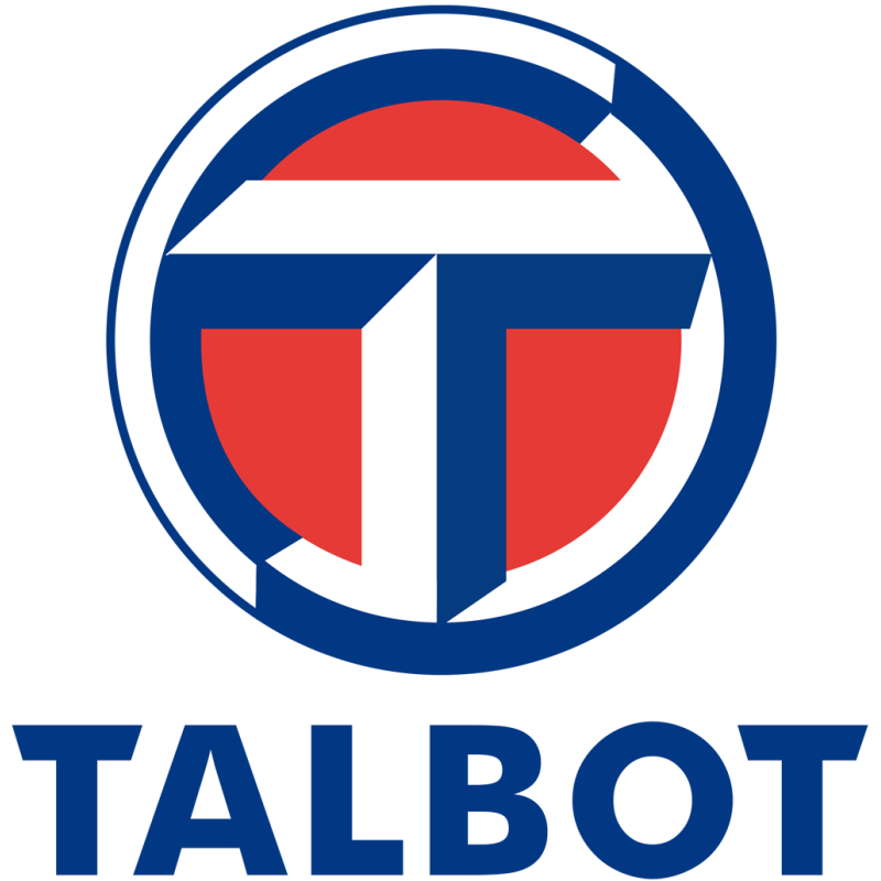 Autocollant TALBOT logo rouge/bleu L 100 H 100 mm