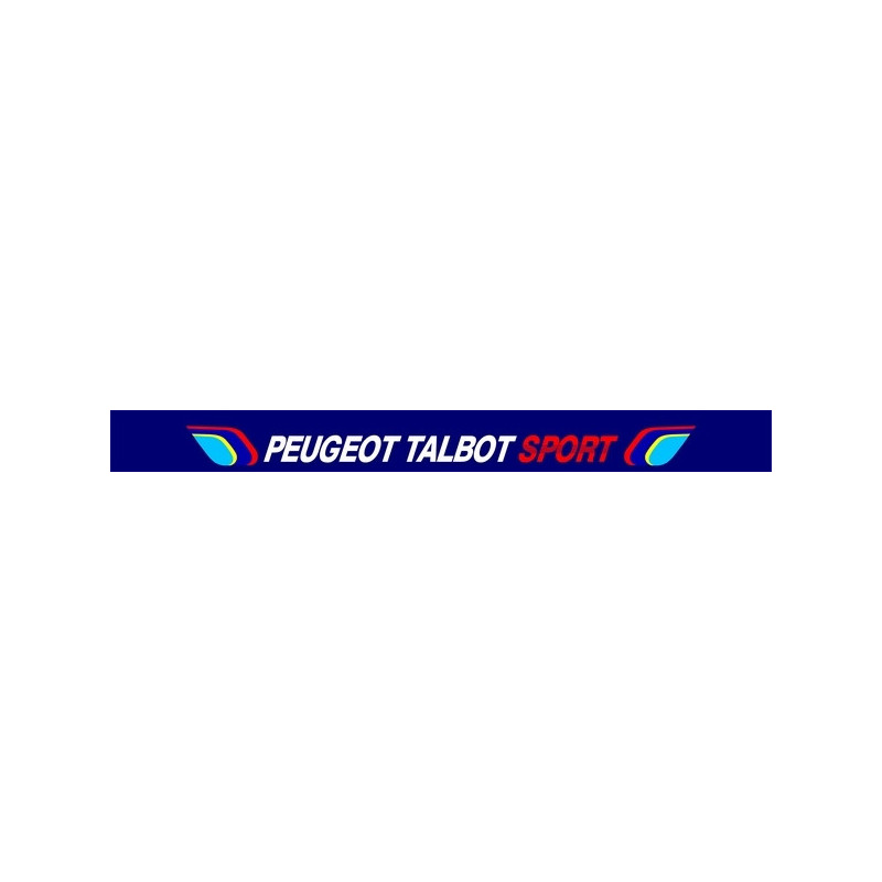 Autocollant PEUGEOT TALBOT SPORT pare-soleil bleu L 1300 H 200 mm