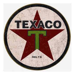 STICKER TEXACO logo T vert diam 50mm