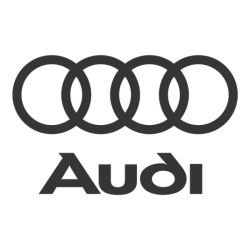 Autocollant AUDI logo 1985 noir L 75 H 46 mm