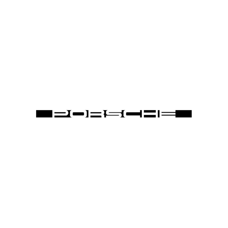 STICKER PORSCHE logo blanc/noir L 1000 h 50 mm