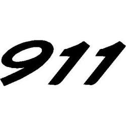 STICKER PORSCHE-logo 911 noir L100 H 37 mm