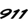 STICKER PORSCHE-logo 911 noir L100 H 37 mm