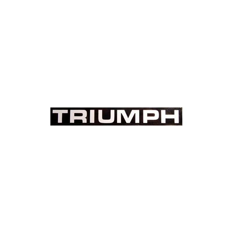 STICKER TRIUMPH lettre blanc/Noir L 120 H 20 mm