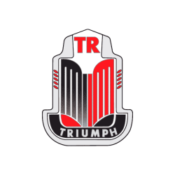 STICKER TRIUMPH logo calandre noir/rouge L 120  H 125 mm