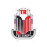 STICKER TRIUMPH logo calandre noir/rouge L 120  H 125 mm