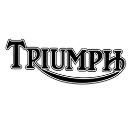 STICKER TRIUMPH logo noir liseret blanc L 100 H 30 mm