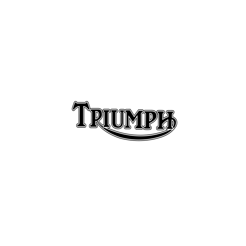 STICKER TRIUMPH logo noir liseret blanc L 100 H 30 mm