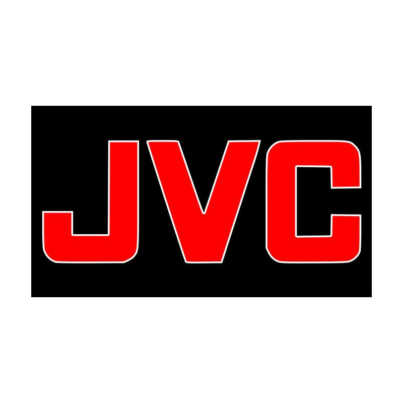 STICKER JVC logo rouge/noir L 105 H 40 mm