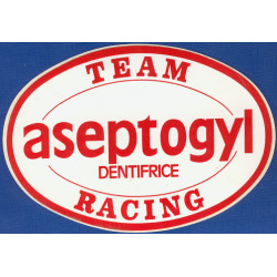 Autocollant ASEPTOGYL Team  Logo ovale Rouge fond blanc L 175  H 120 mm