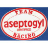 STICKER ASEPTOGYL Team  Logo ovale Rouge fond blanc L 175  H 120 mm