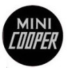 STICKER MINI COOPER centre de roue noir diam 50mm