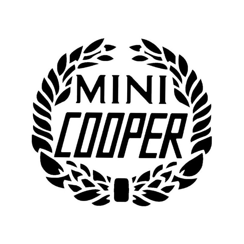 STICKER MINI COOPER Lauriers noir-L 100 H 95 mm