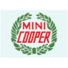 STICKER MINI COOPER Lauriers vert/rouge-L 100 H 95 mm