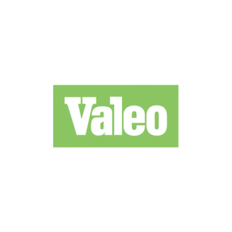 Autocollant VALEO logo blanc fond vert L 100 H 50 mm