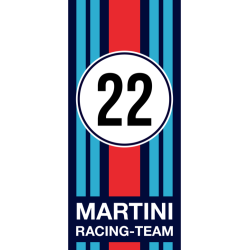 STICKER MARTINI bande Capot numero 22  L 350 H 800 mm