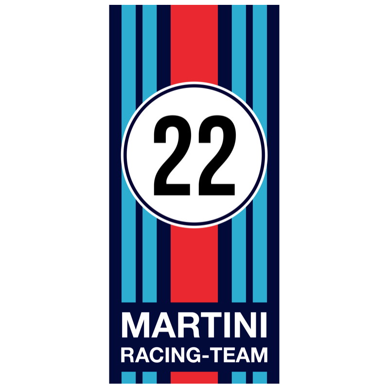 STICKER MARTINI bande Capot numero 22  L 350 H 800 mm